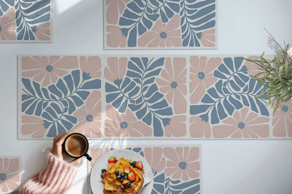 ראנר ויניל - דגם Blush Blue Floral