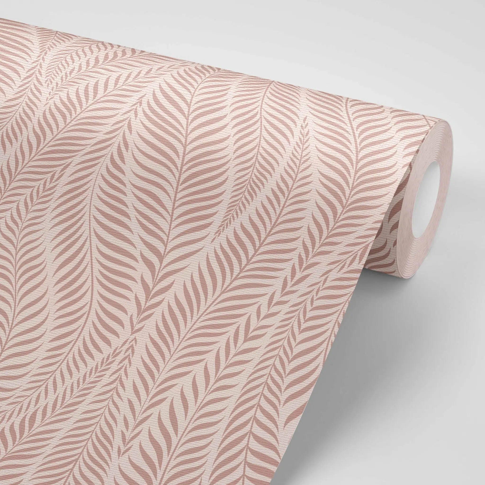 טפט לקיר - דגם  עלים ורוד עתיק