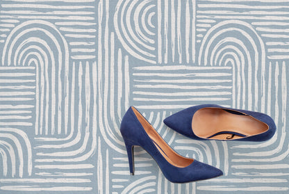 שטיח ויניל - דגם Boho Blue Lines