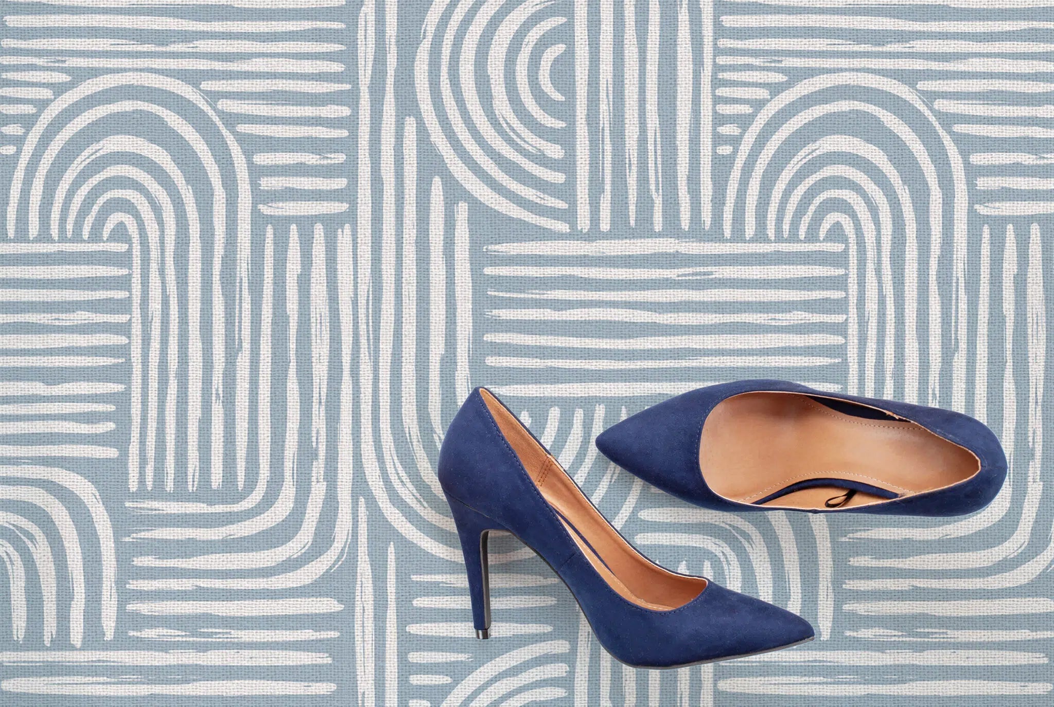 עודפים - שטיח דגם Boho Blue Lines 55/80