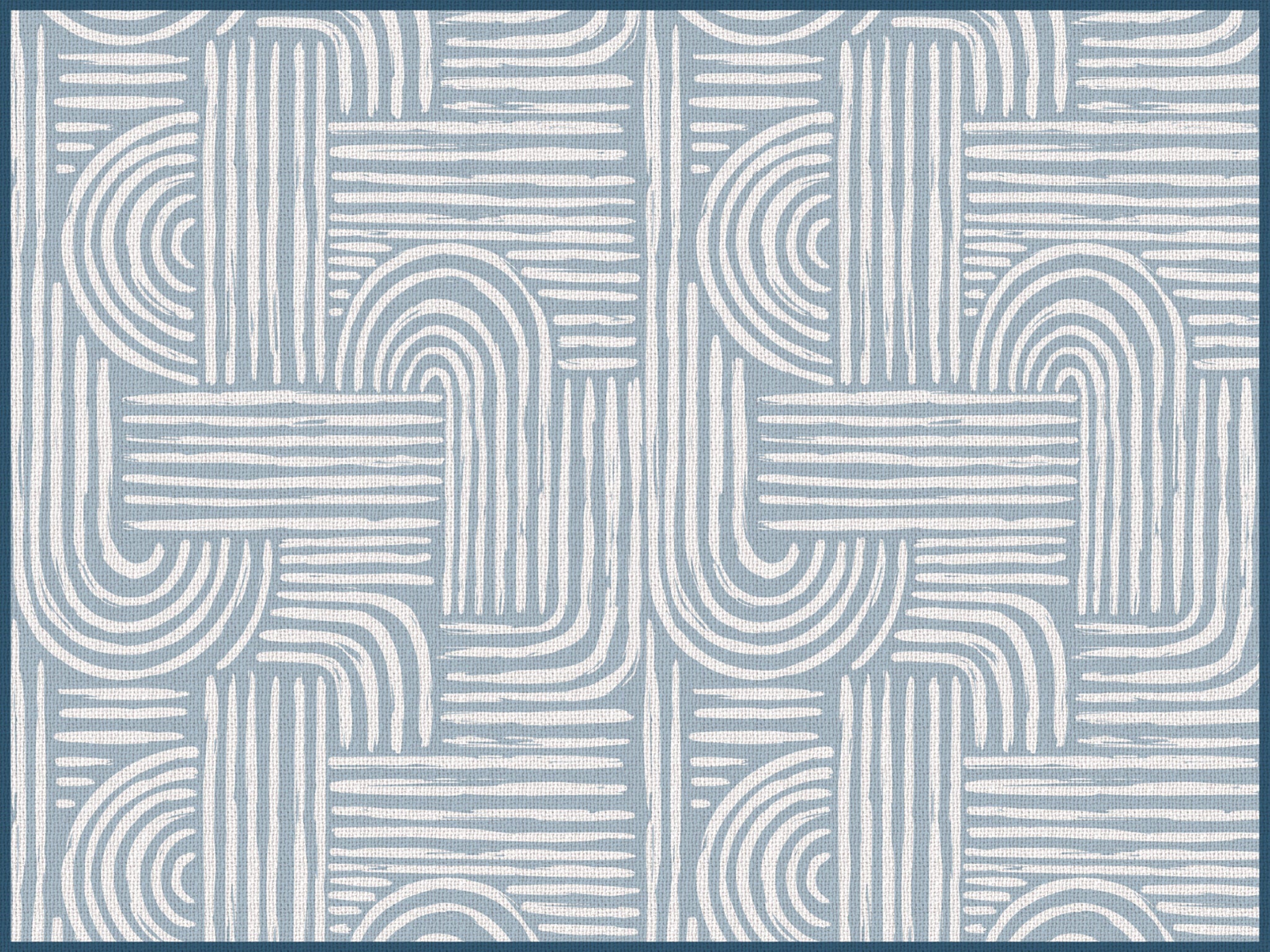 שטיח ויניל - דגם Boho Blue Lines