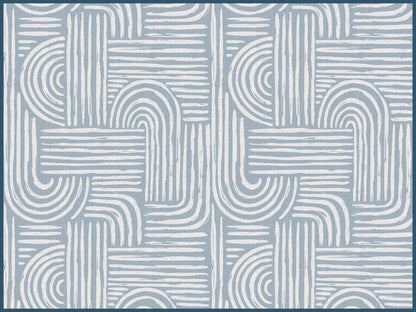 שטיח ויניל - דגם Boho Blue Lines