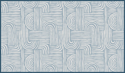 שטיח ויניל - דגם Boho Blue Lines