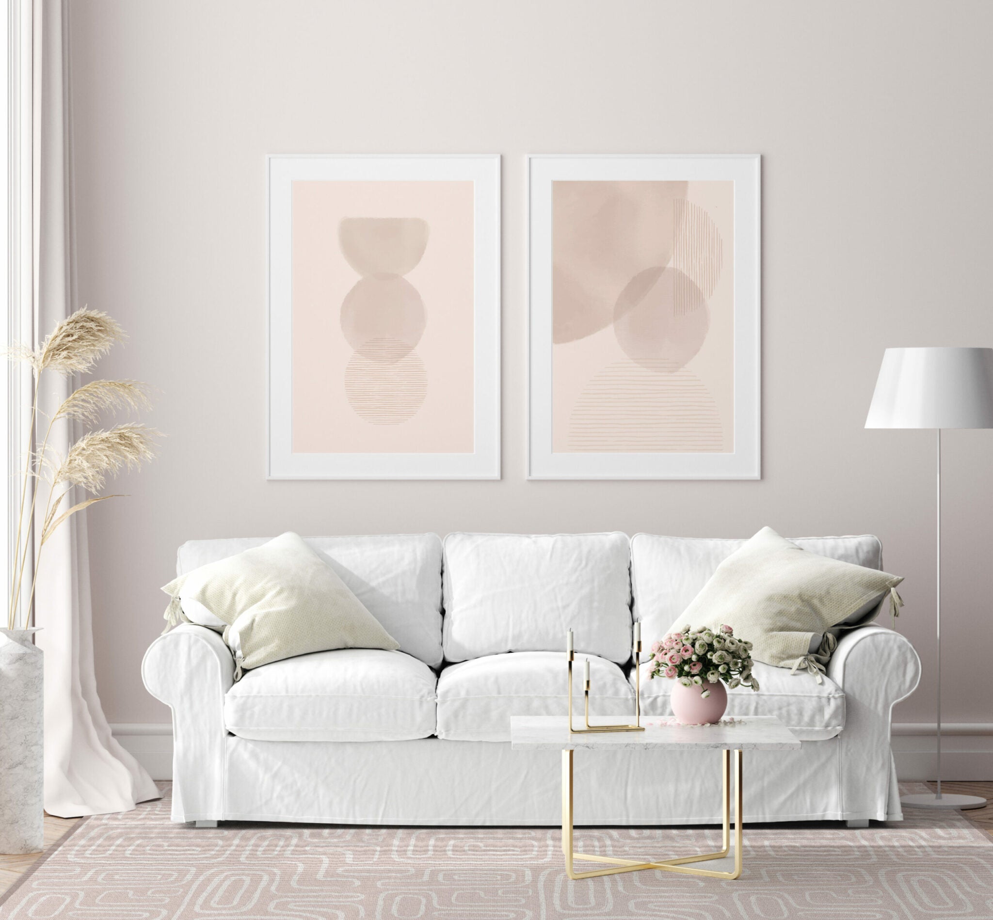 שטיח ויניל - דגם Boho Blush Lines