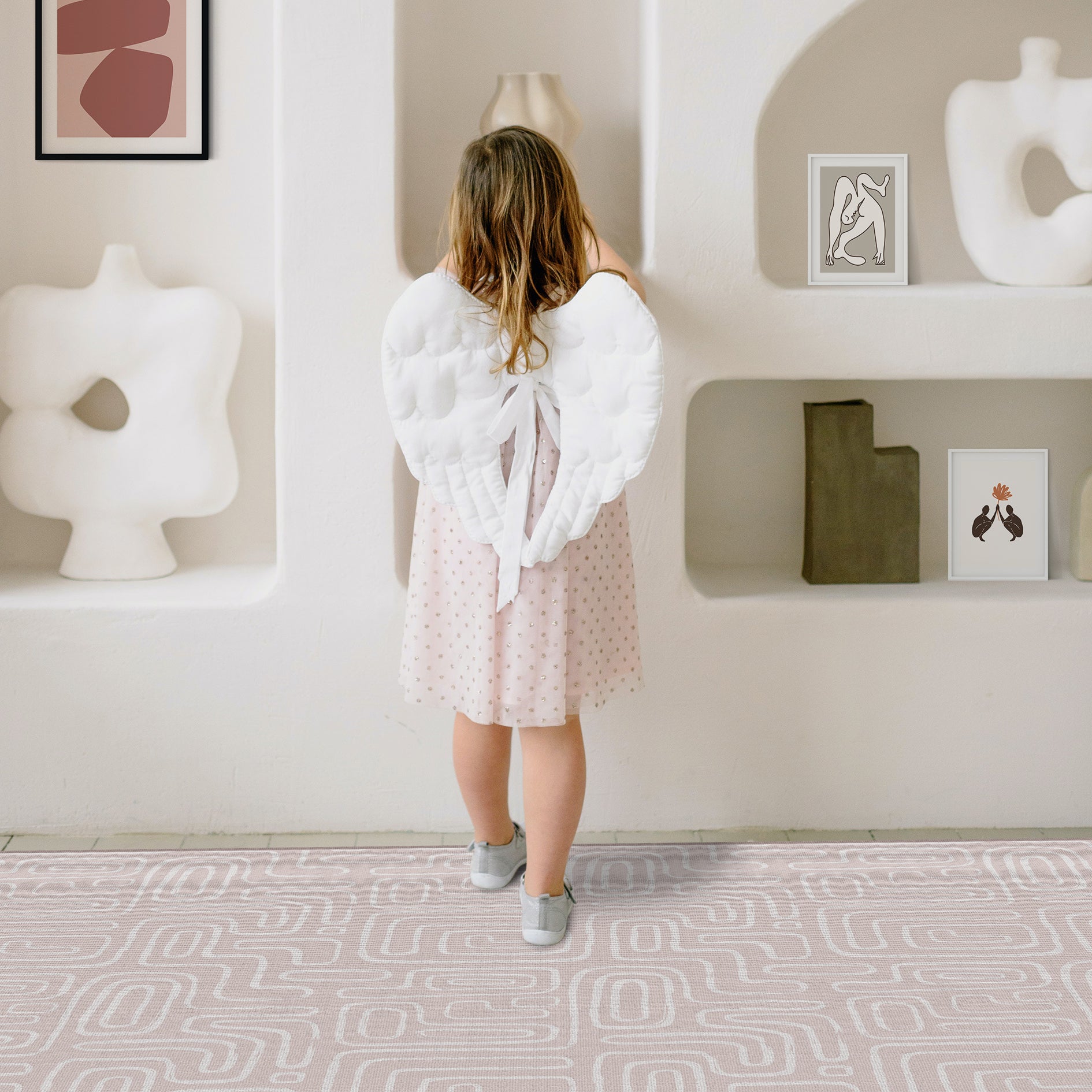 שטיח ויניל - דגם Boho Blush Lines