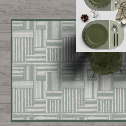 שטיח ויניל - דגם Boho Green Lines