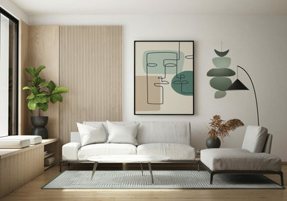 שטיח ויניל - דגם Boho Green Lines