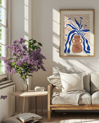 הדפס - Brown blue vase