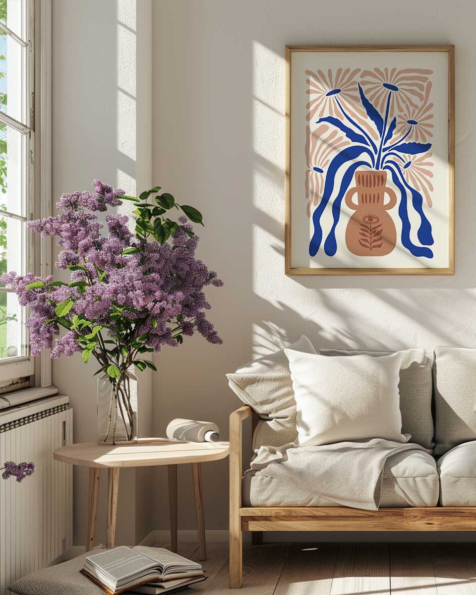 הדפס - Brown blue vase