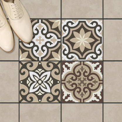 מדבקות אריחים דגם - Tiles חום