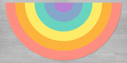 שטיח ויניל חצי עיגול - Colourful Rainbow