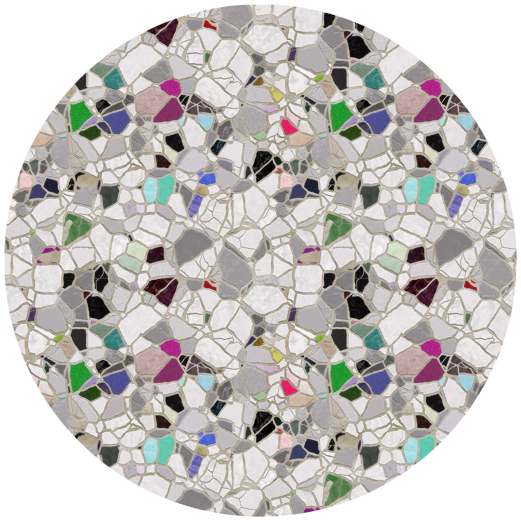 פלייסמט ויניל - עגול טראצו צבעוני