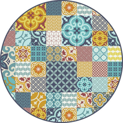 פלייסמט ויניל - עגול Tiles צבעוני