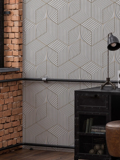 טפט לקיר - דגם  3D Concrete Tiles