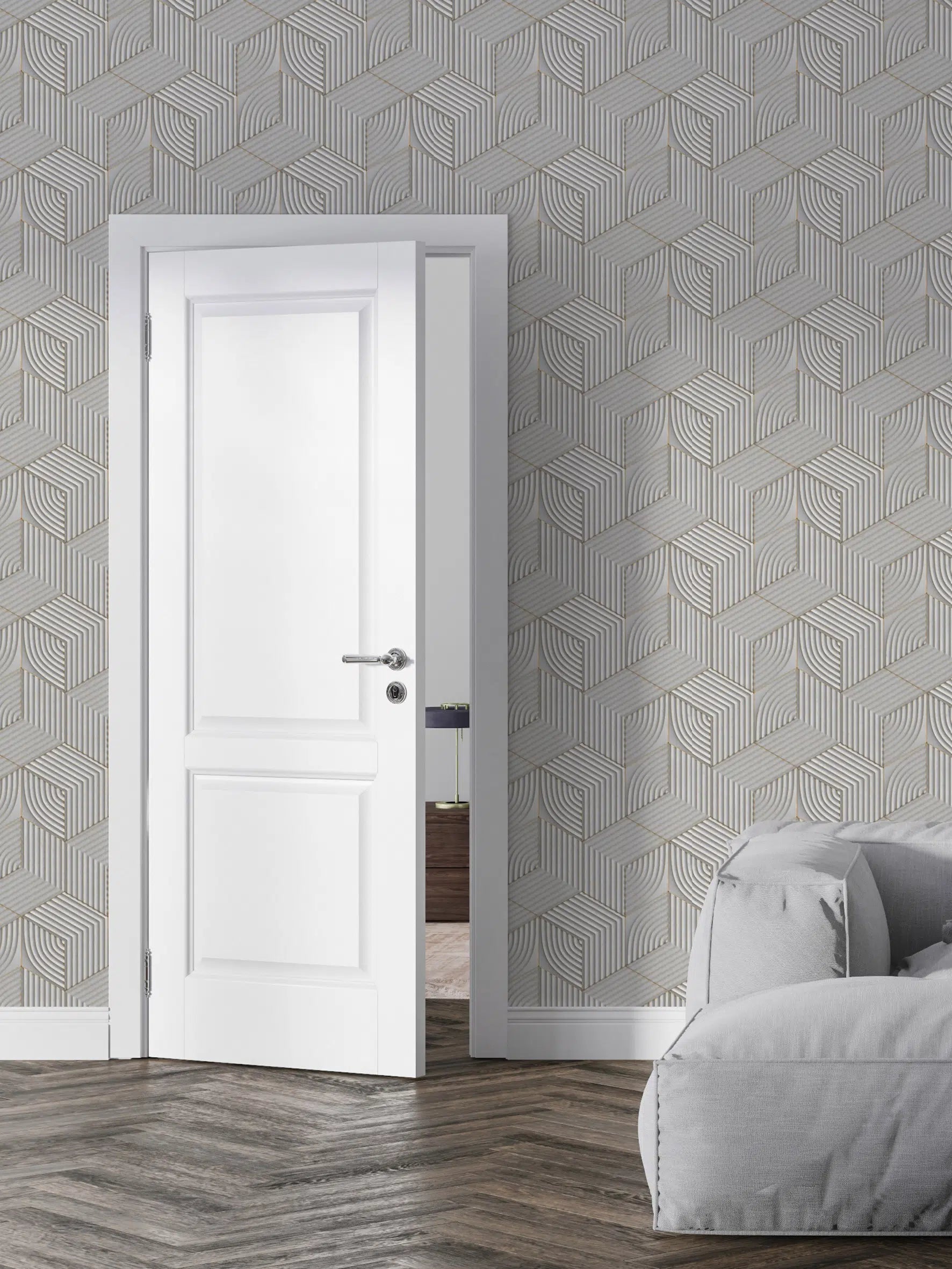 טפט לקיר - דגם  3D Concrete Tiles