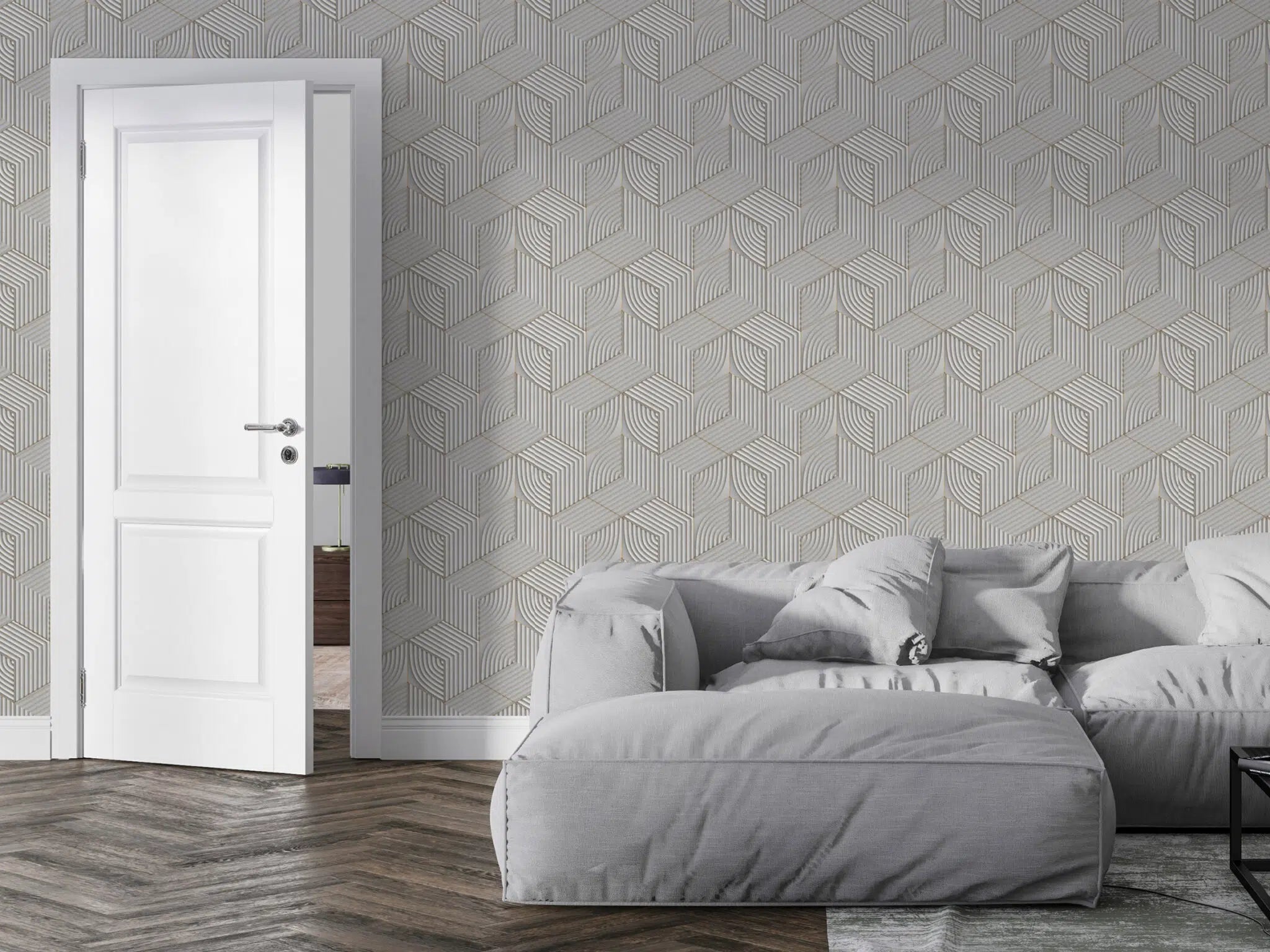 טפט לקיר - דגם  3D Concrete Tiles