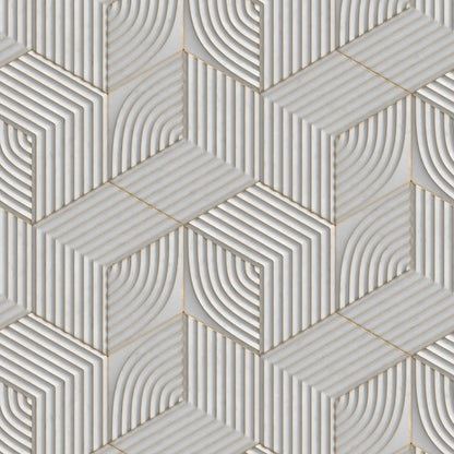 טפט לקיר - דגם  3D Concrete Tiles