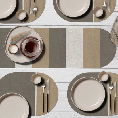 פלייסמט ויניל אליפטי - דגם חום