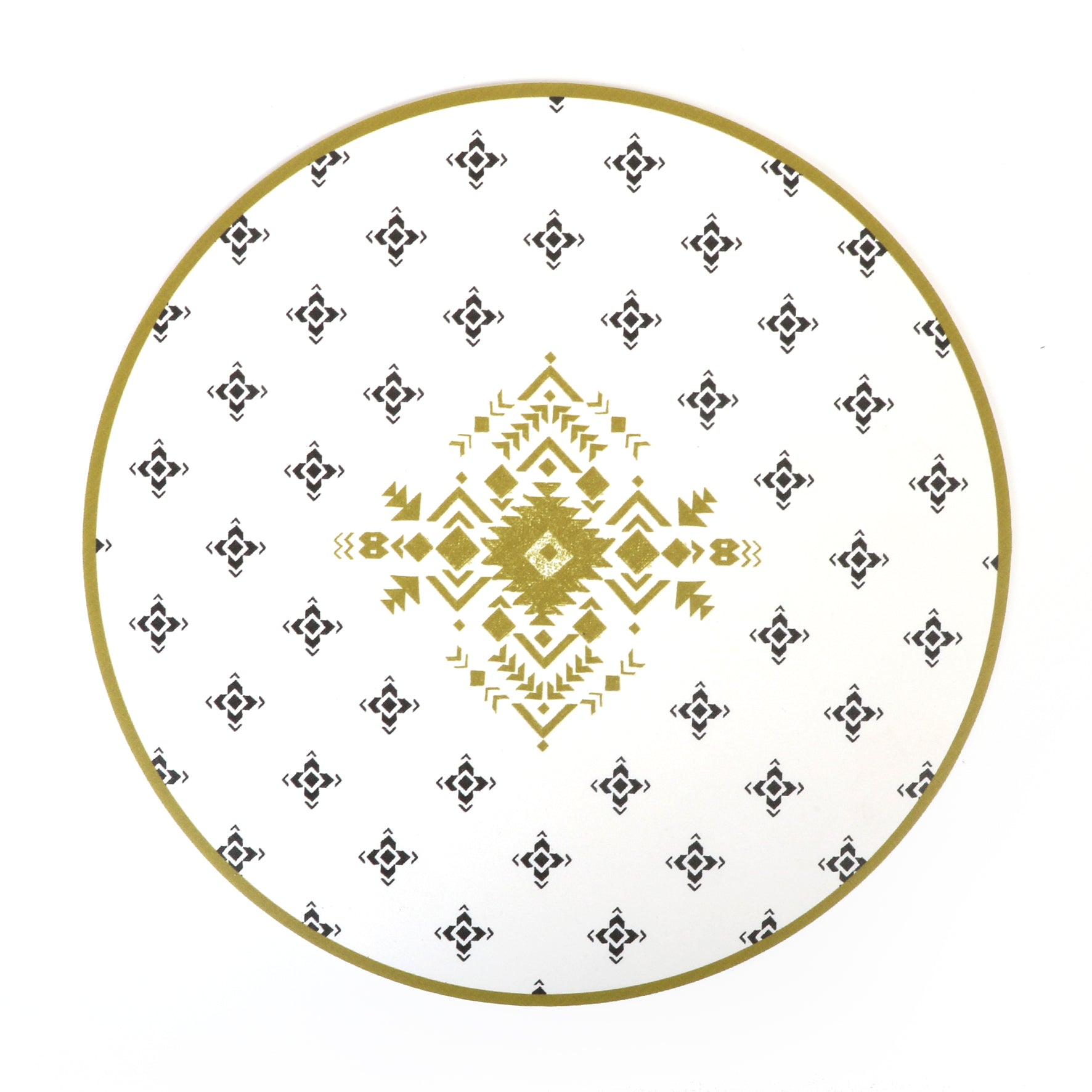 פלייסמט ויניל עגול - דגם Ethnic Gold