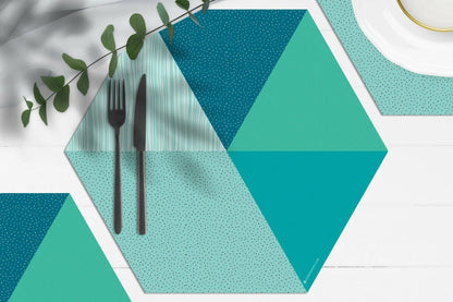 פלייסמט ויניל - משושה טורקיז