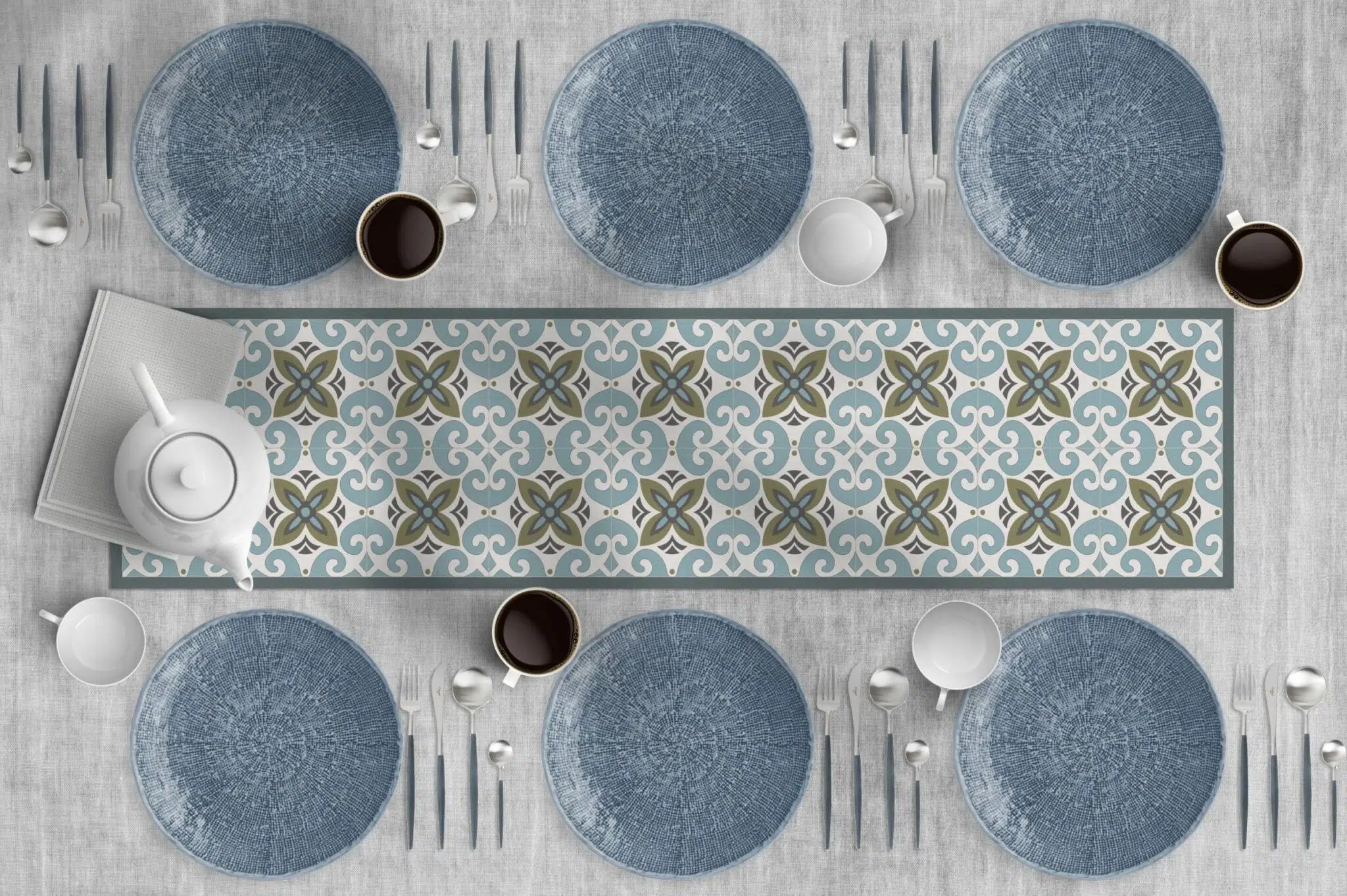 ראנר ויניל - דגם ערבסק אפור