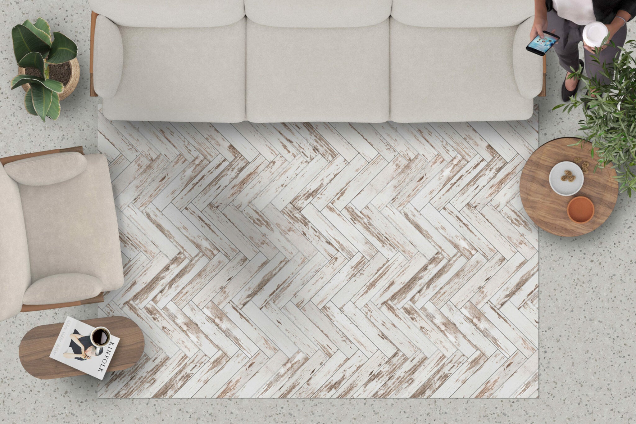 שטיח ויניל - דגם Fishbone