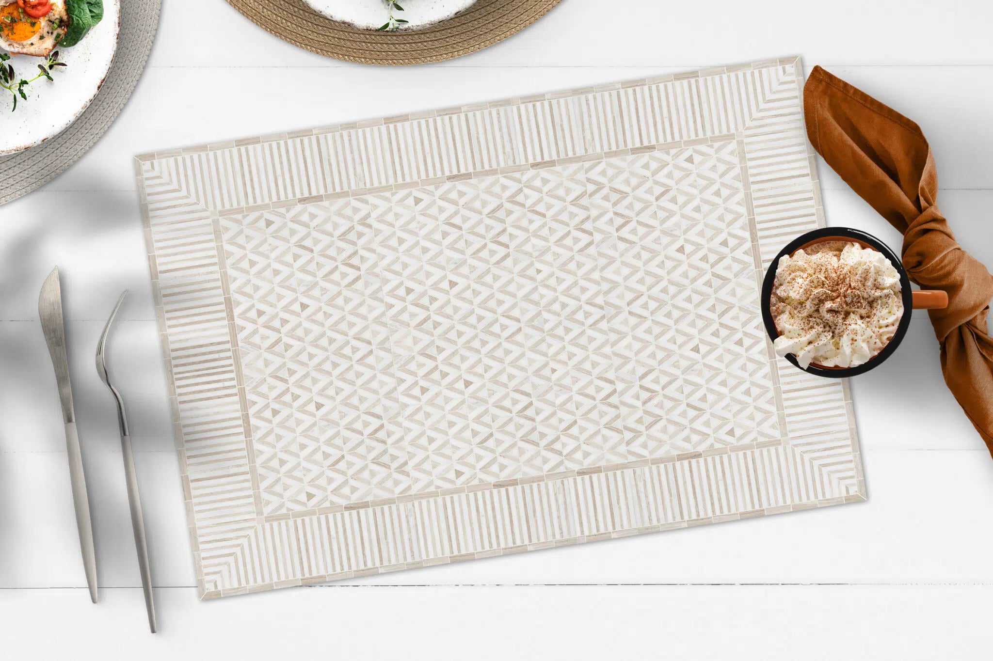 פלייסמט ויניל - דגם Moroccan geometric