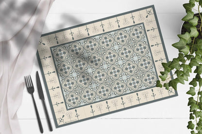 פלייסמט ויניל - דגם רומא אפור