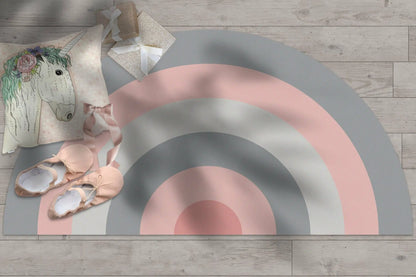 שטיח ויניל חצי עיגול - Blush Rainbow