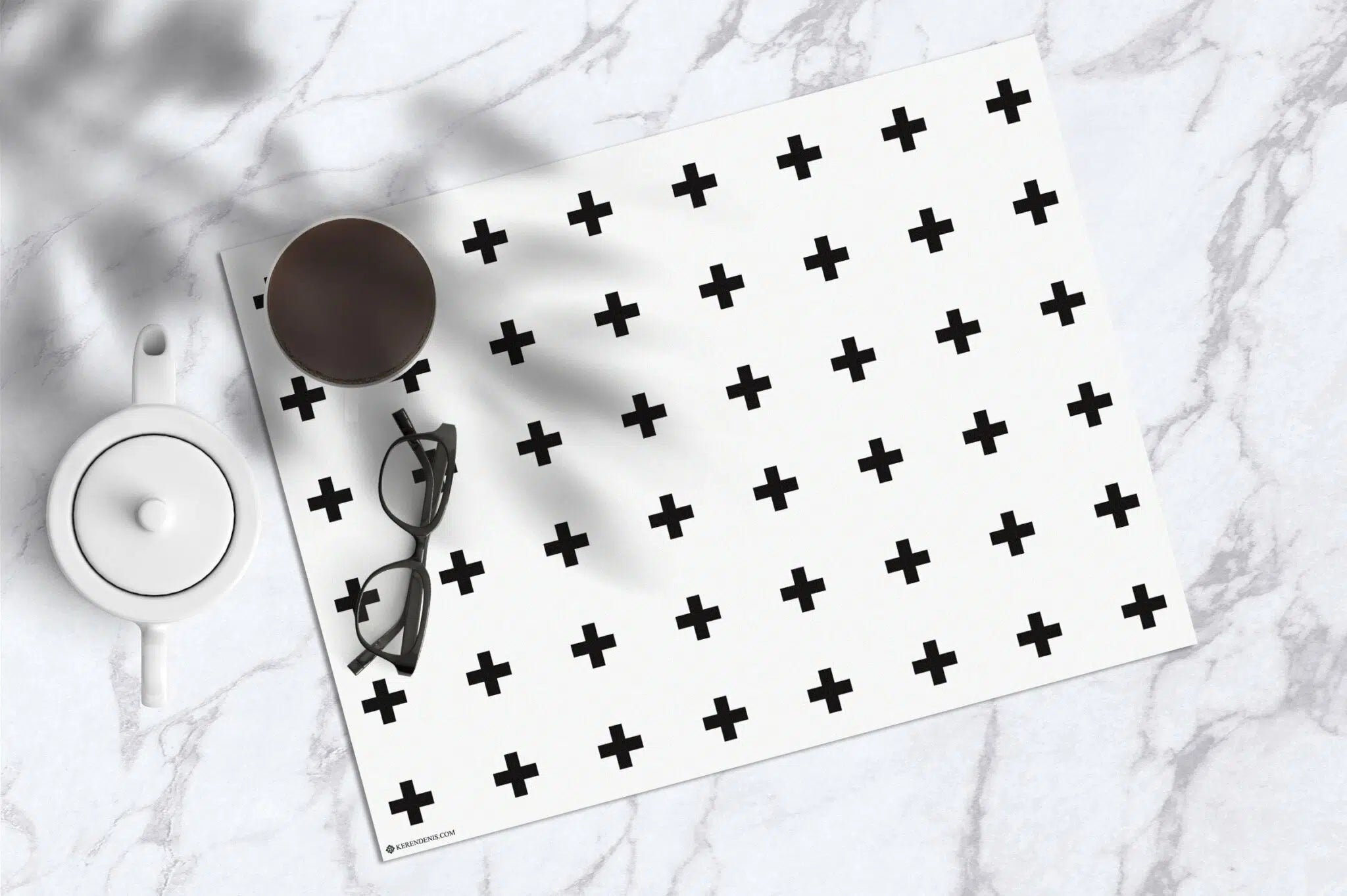 פלייסמט ויניל - דגם פלוס לבן