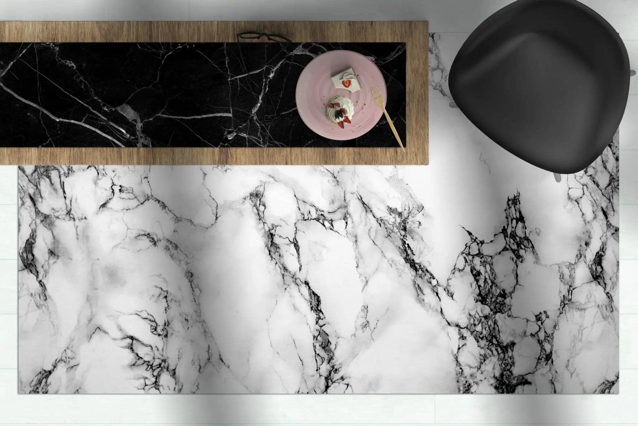 עודפים - White Marble - שטיח ויניל מעוצב 60/100