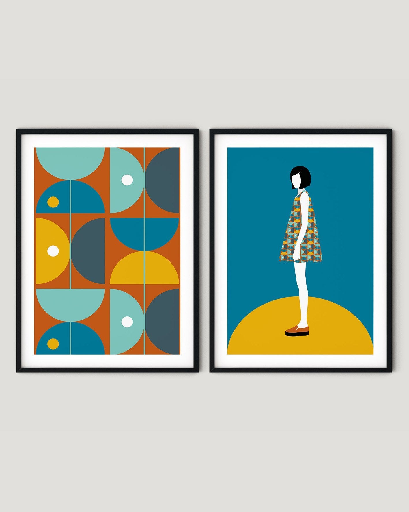 Retro girl - זוג הדפסים