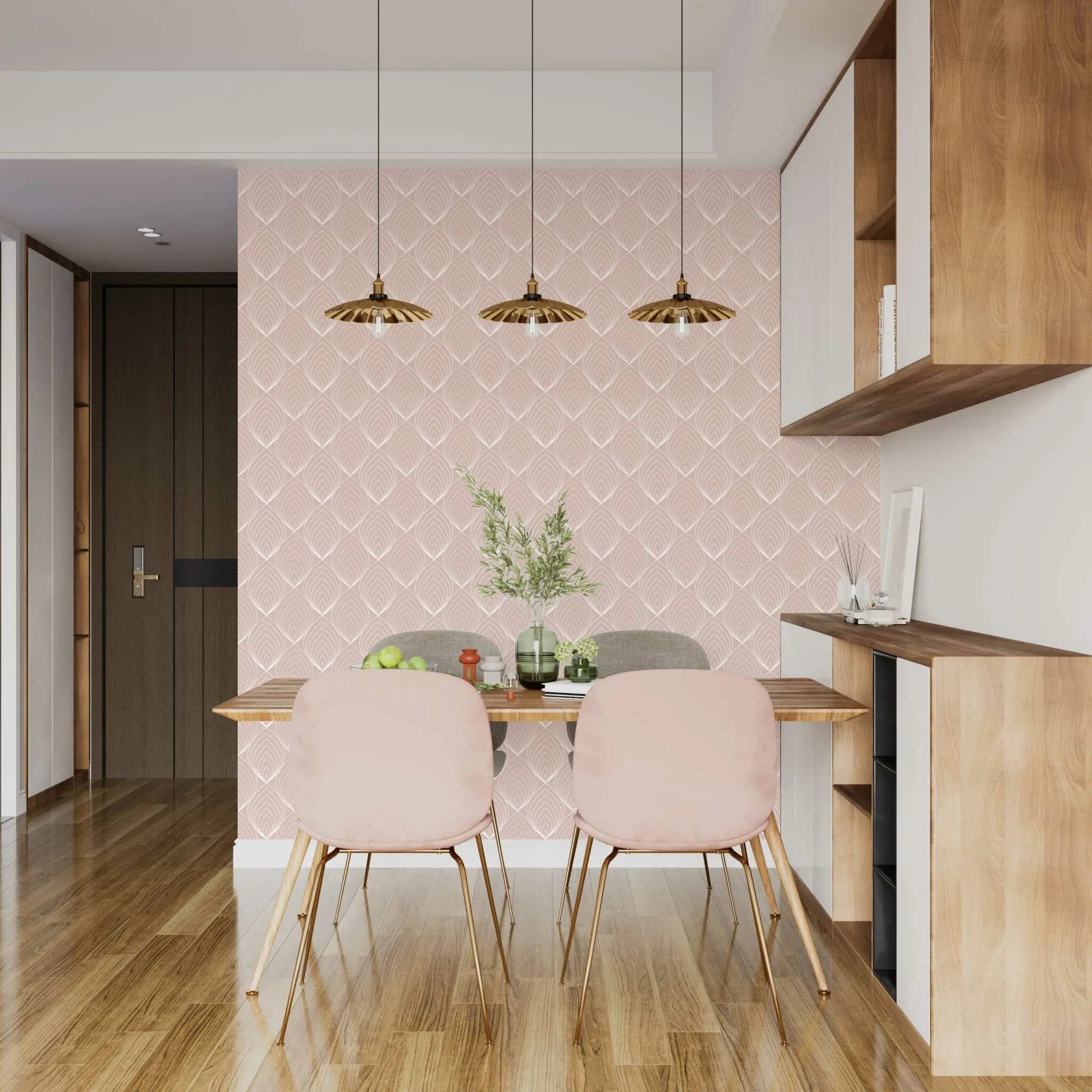 טפט לקיר - דגם  עלים עדינים בלאש