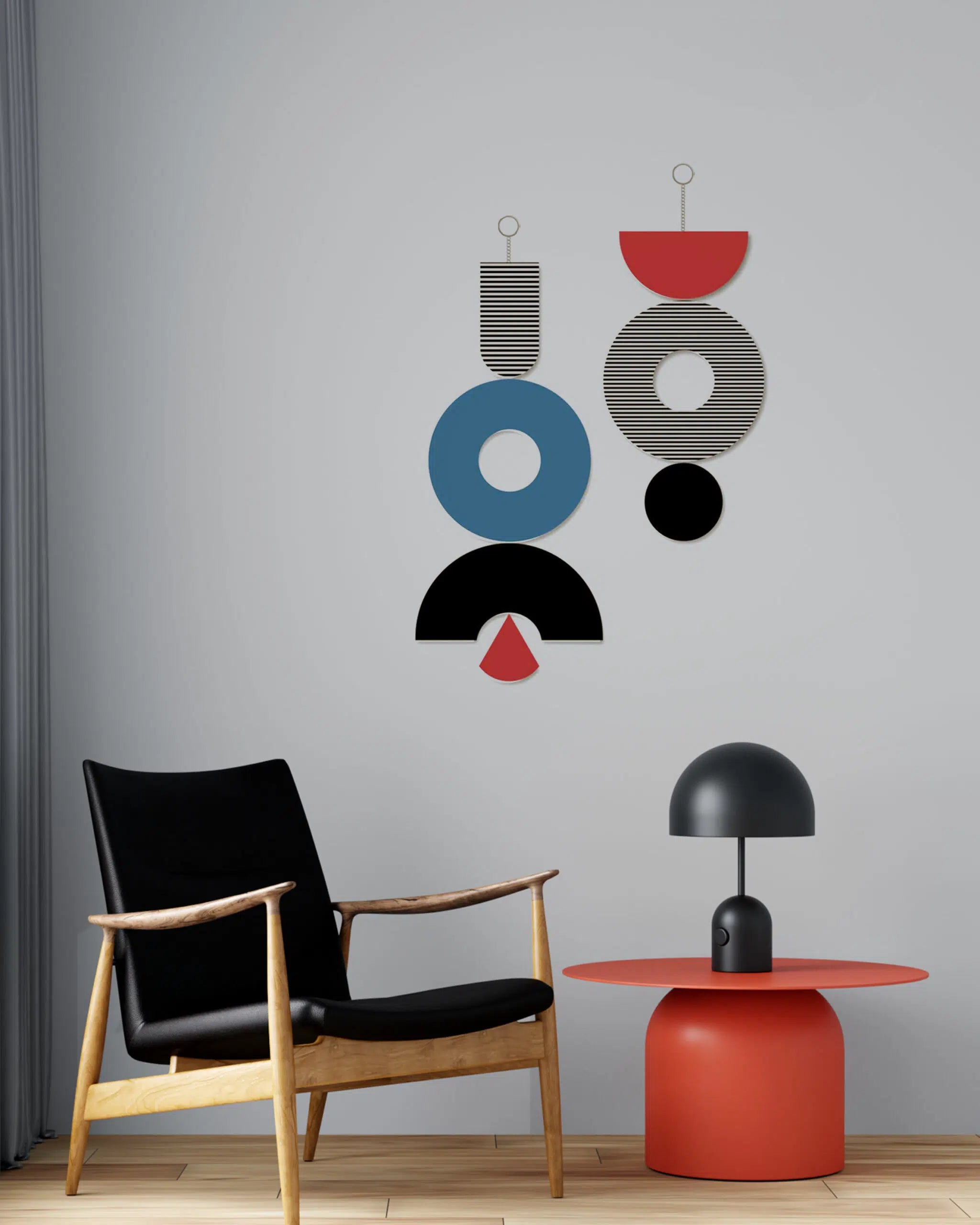 תכשיט קיר גיאומטרי כחול