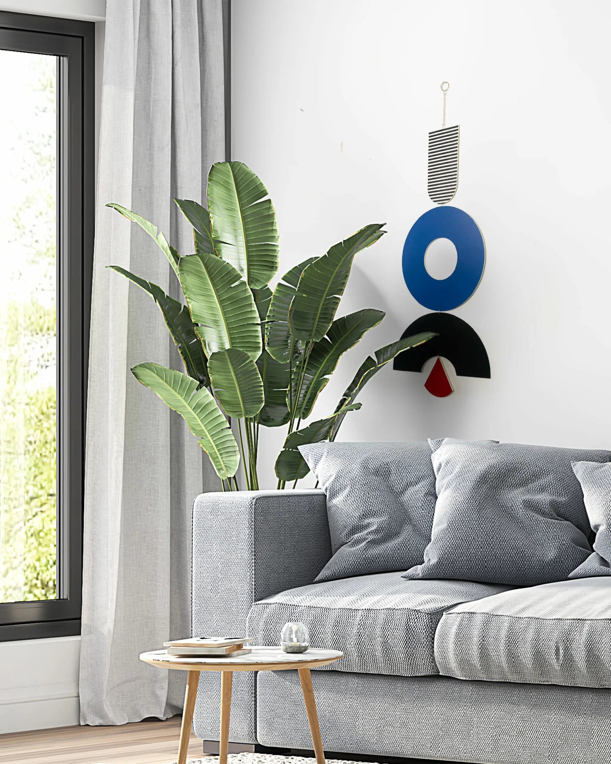 תכשיט קיר גיאומטרי כחול