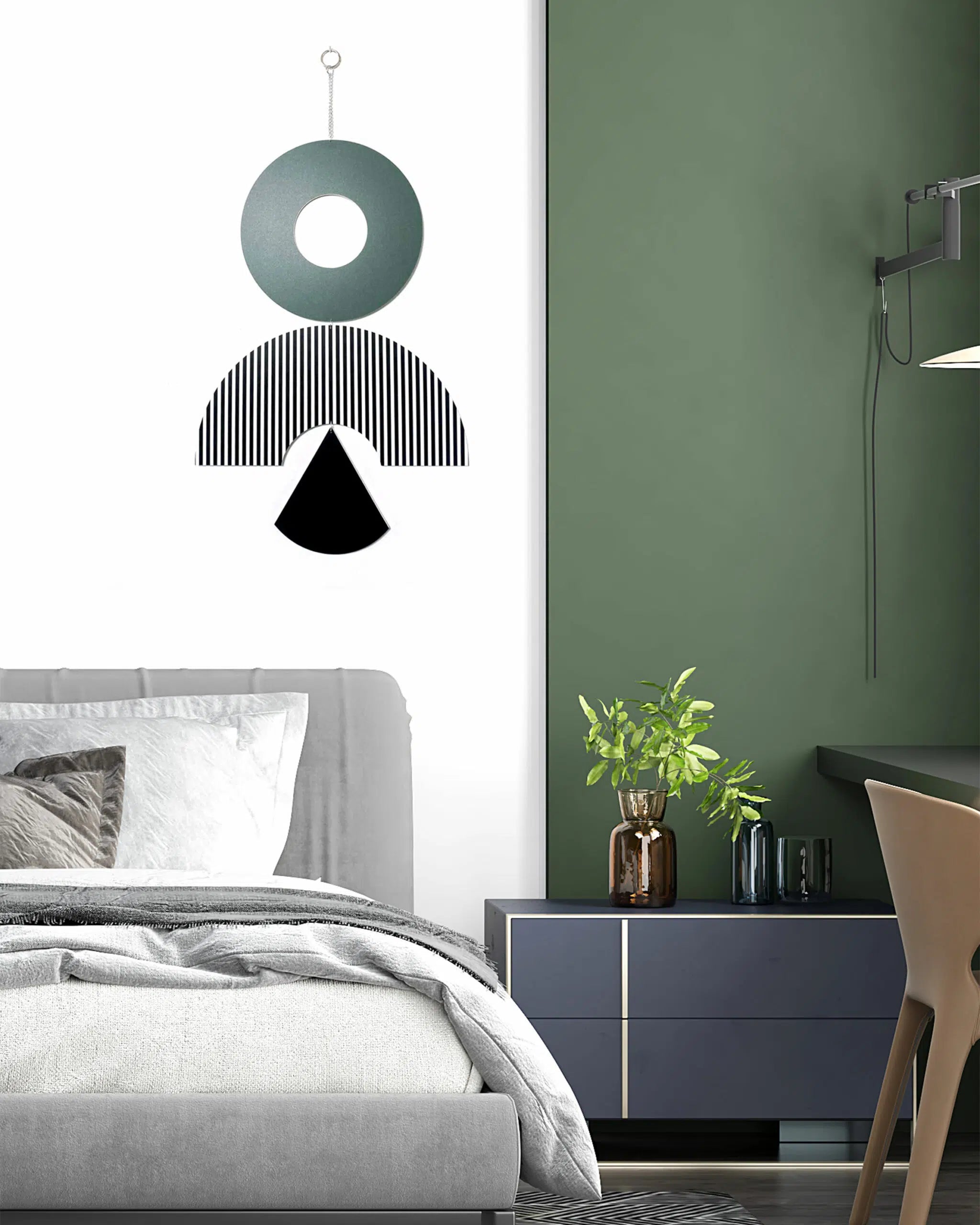 תכשיט קיר גיאומטרי ירוק