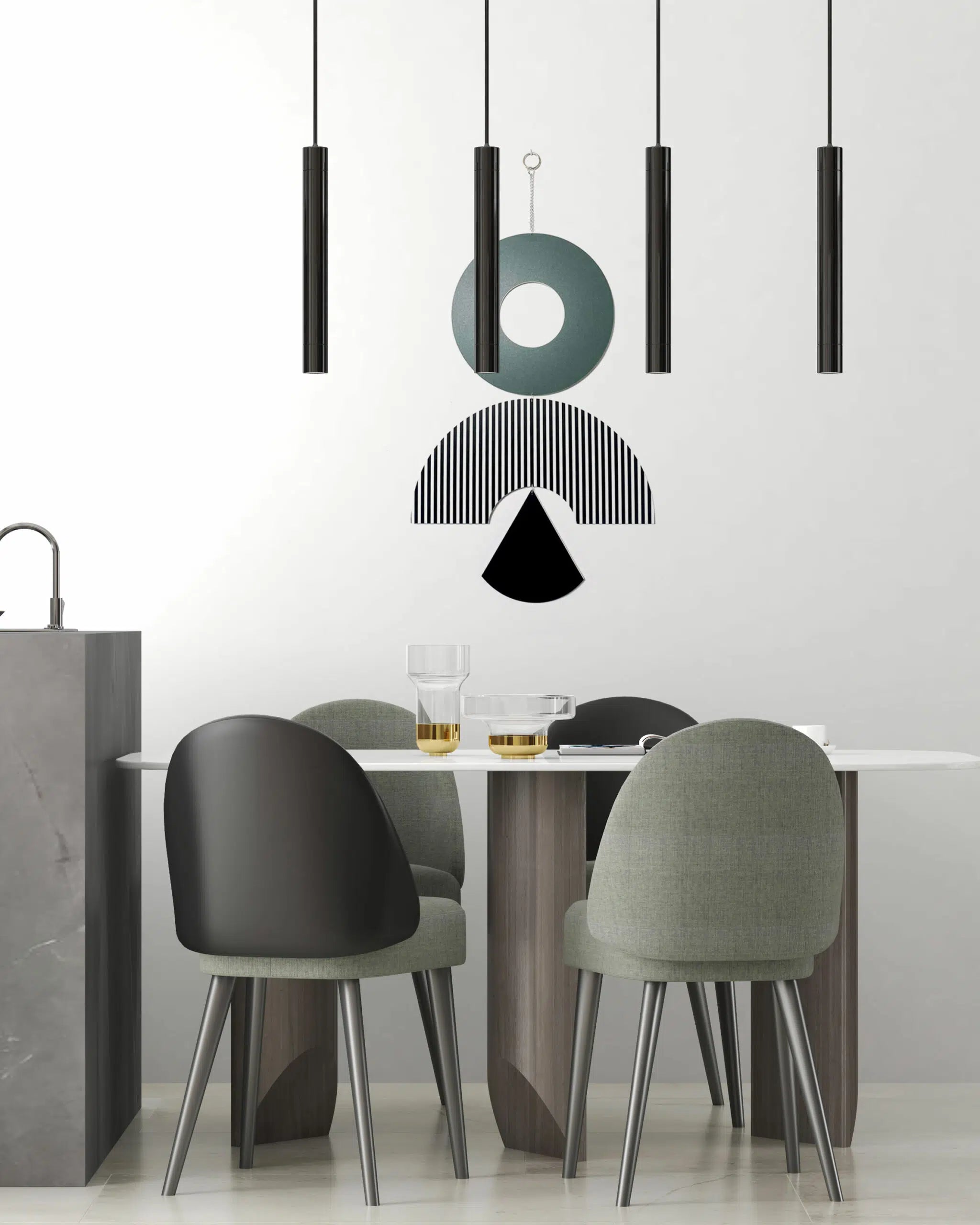 תכשיט קיר גיאומטרי ירוק