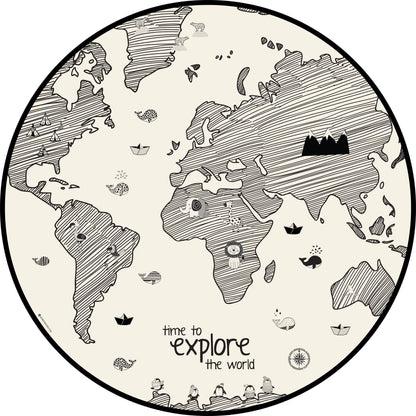 שטיח ויניל עגול - דגם גלובוס