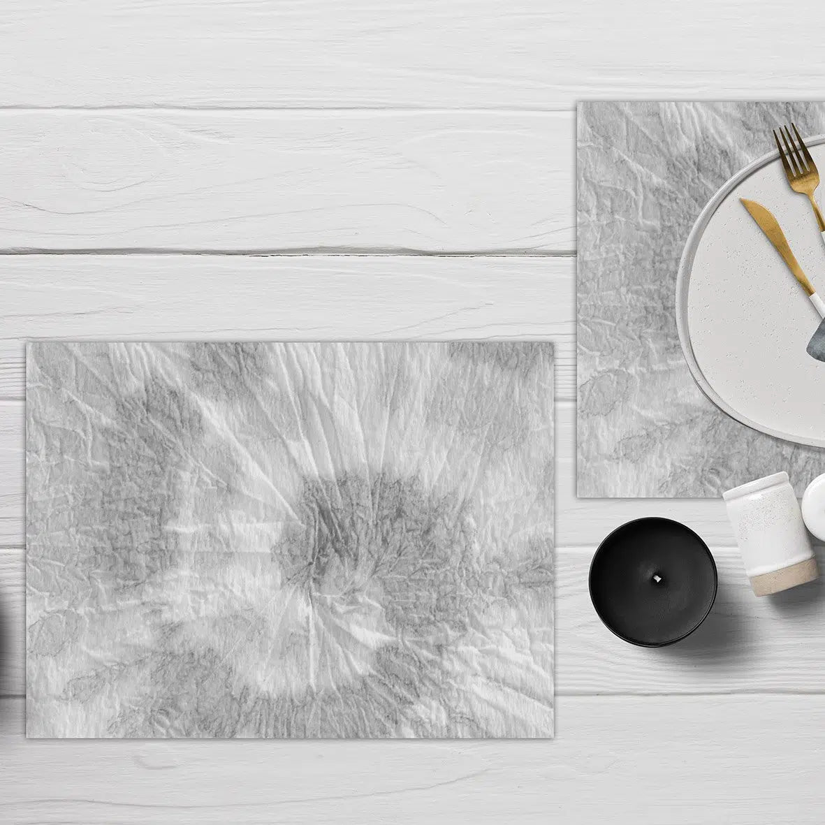 פלייסמט ויניל - דגם Gray Tie Dye