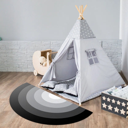 שטיח ויניל חצי עיגול - Gray Rainbow