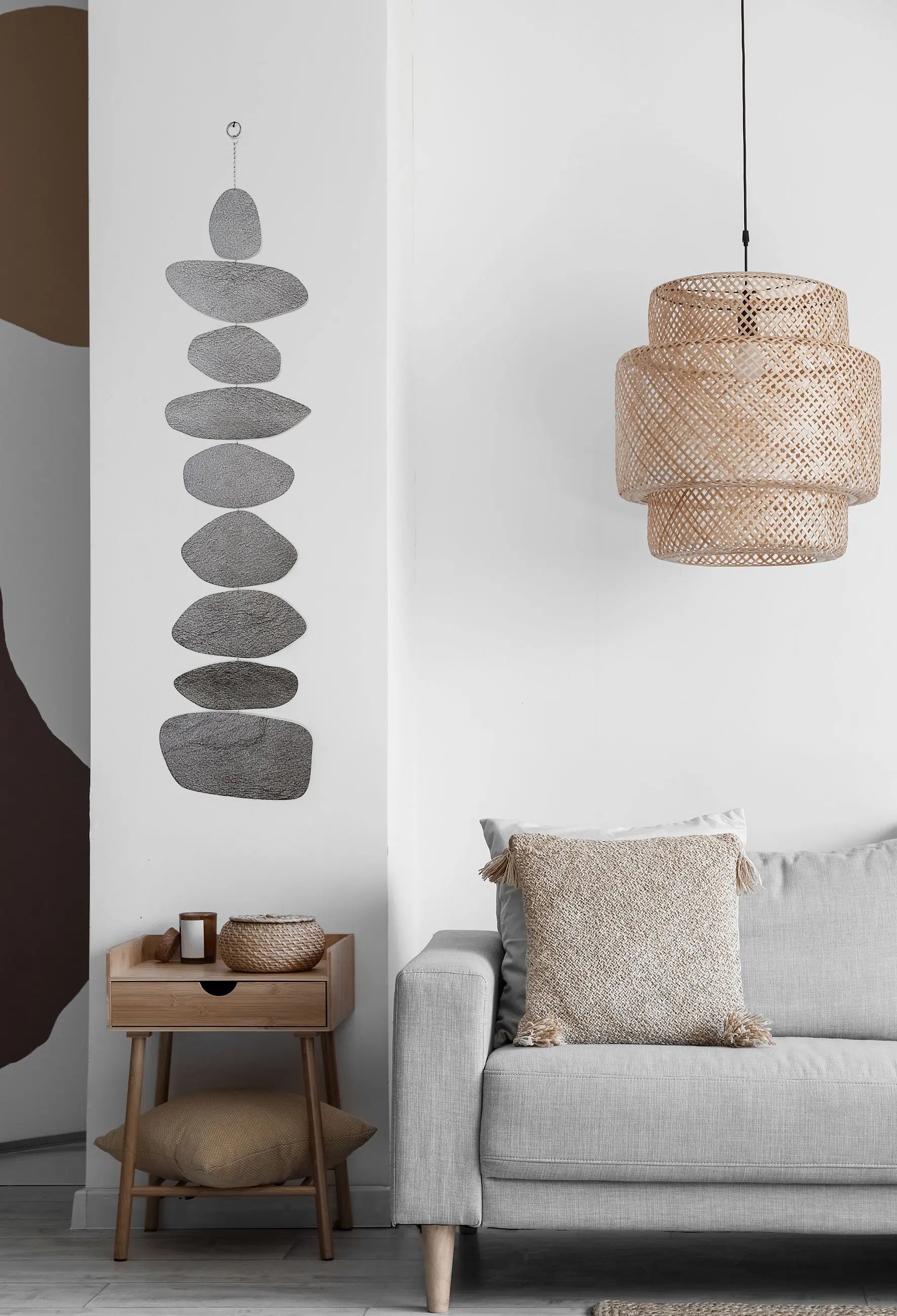 תכשיט קיר בלאנס - אבן אפור