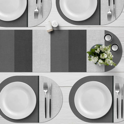 פלייסמט ויניל אליפטי - דגם אפור