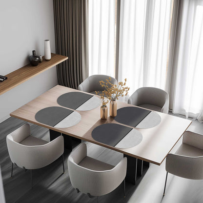 פלייסמט ויניל אליפטי - דגם אפור