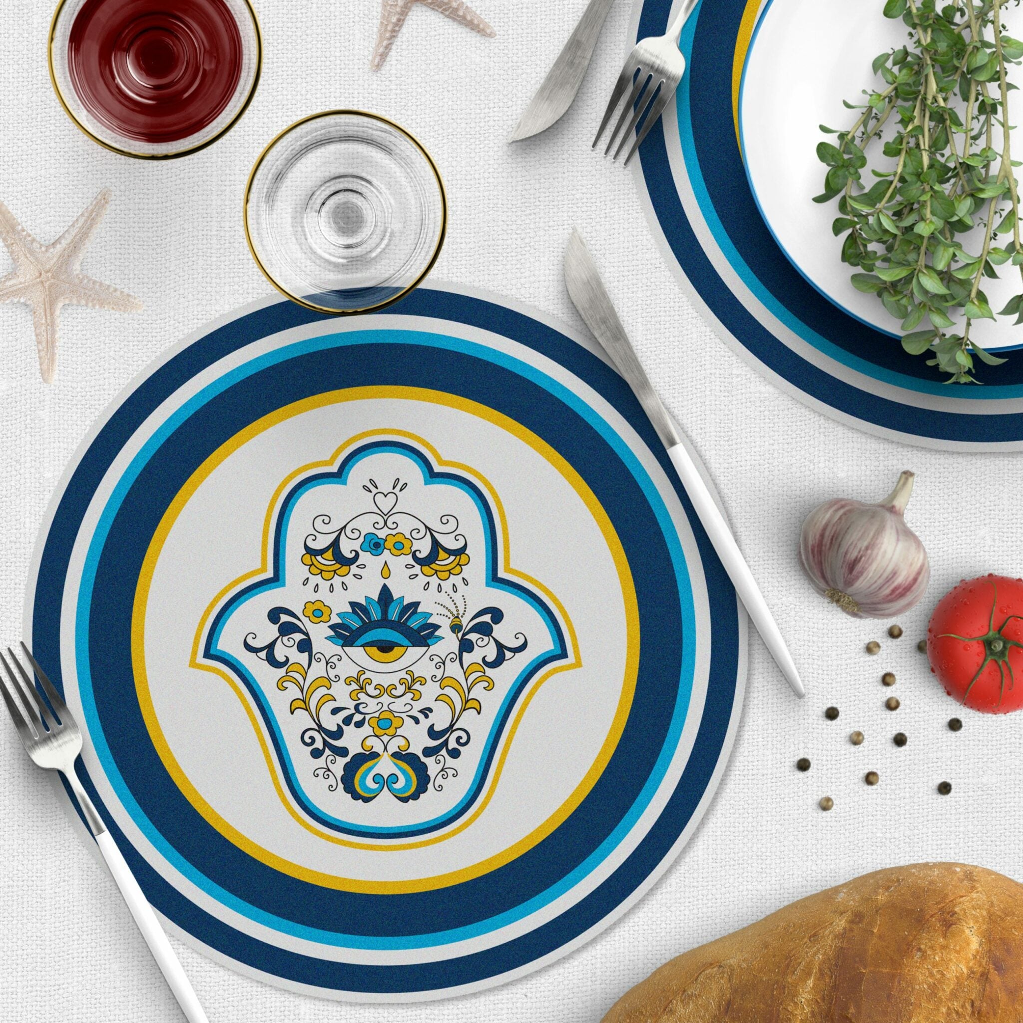 פלייסמט ויניל - עגול חמסה