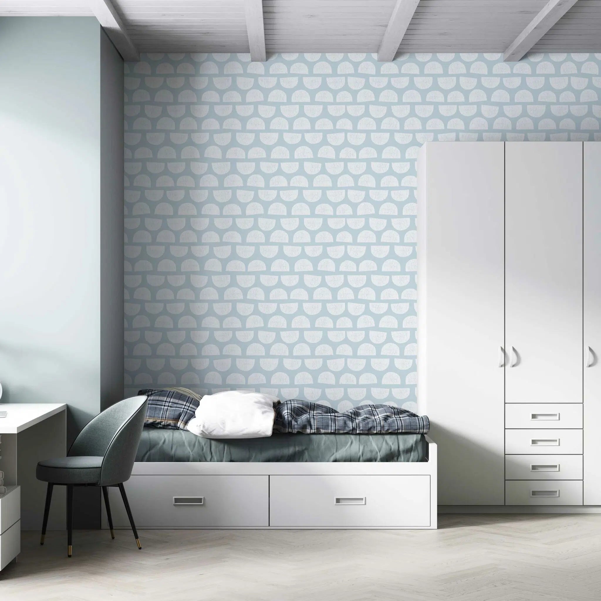 טפט לקיר - דגם  אבסטרקט תכלת