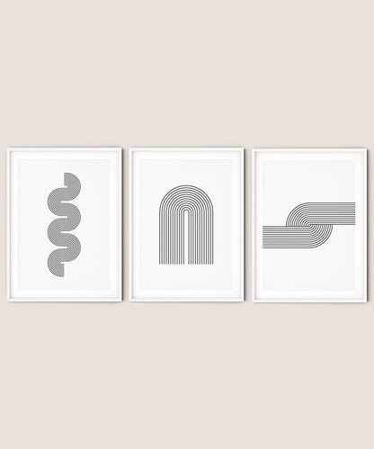 שלישיית פוסטרים - Geometric shapes