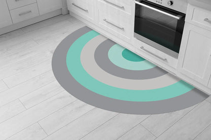 שטיח ויניל חצי עיגול - Mint Rainbow