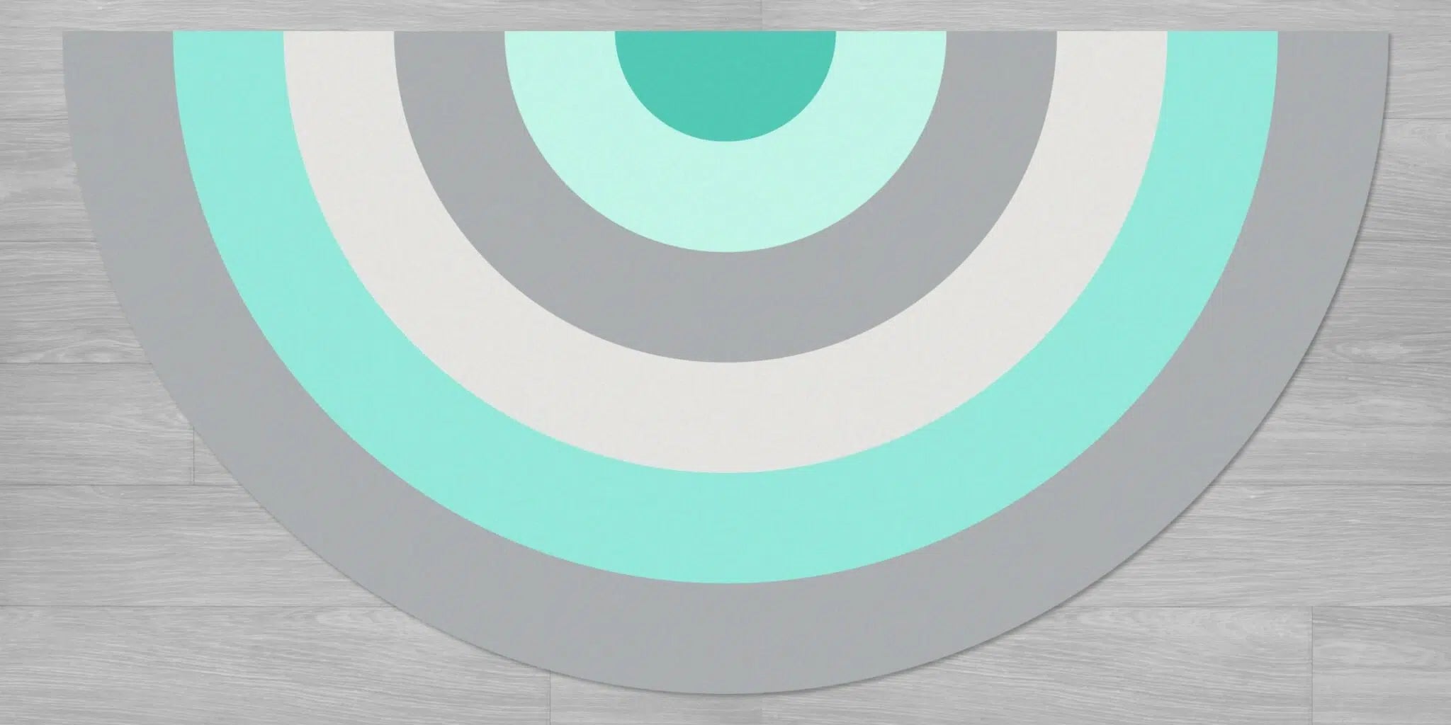 שטיח ויניל חצי עיגול - Mint Rainbow