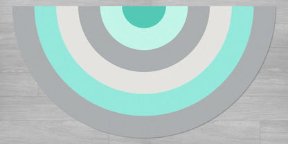 שטיח ויניל חצי עיגול - Mint Rainbow