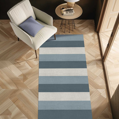 שטיח ויניל - דגם פסים כחול מעושן